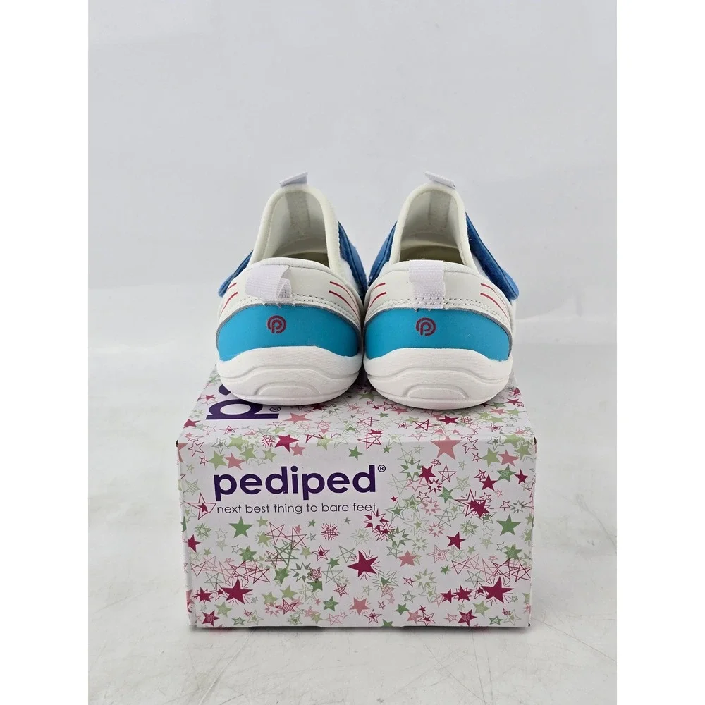 Pediped Aries Sneakers Toddler 7 US Aqua Blue Hook Loop -New